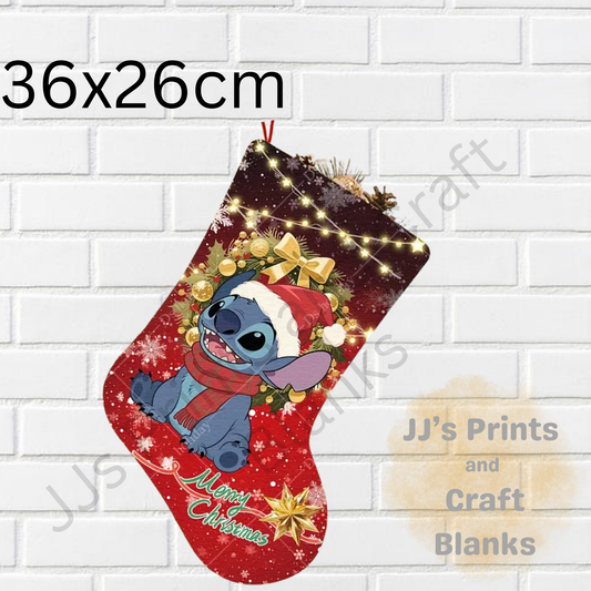 large blue character stocking