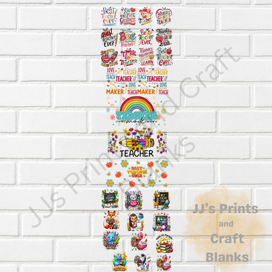 pre made uv-dtf teacher  1m gang sheet