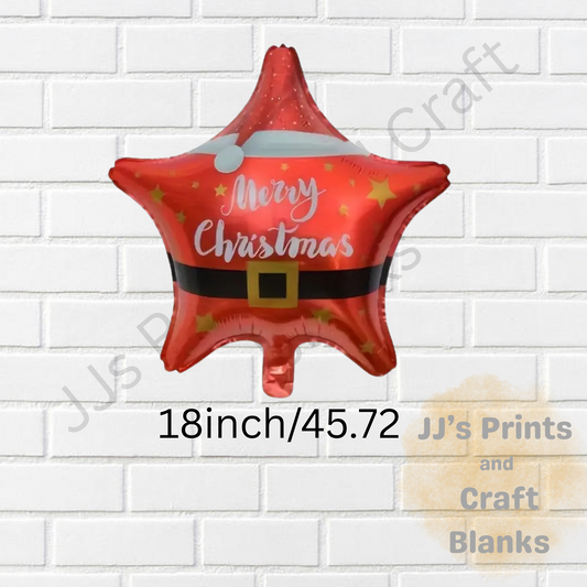 merry Christmas star balloon