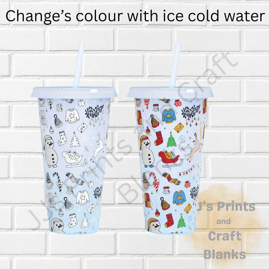 24oz colour changing Christmas cup