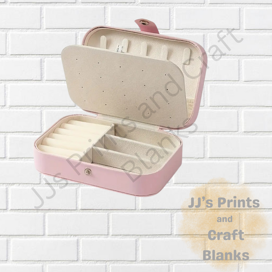 Large Pink pu leather jewellery box