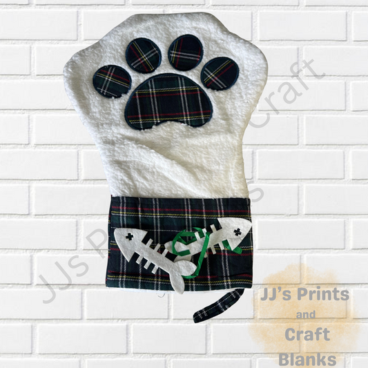 large blue tartan  cat stocking