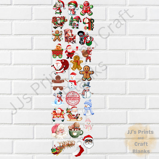 pre made 1m uv-dtf Christmas gang sheet design no 2