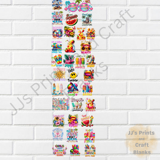 pre made uv-dtf summer 1m gang sheet 2