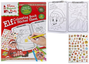 EXTRA LARGE ELF COLOURING BOOK WITH STICKER SHEET