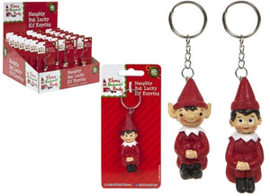 Polystone Hand Painted Naughty But Lucky Elf Keyring 2
