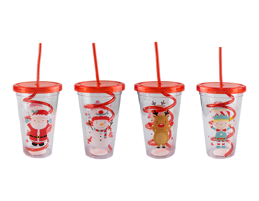 Christmas Cup & Twist Straw