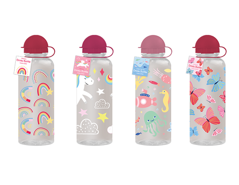 Girls Printed Drinks Bottle 600ml