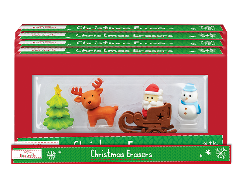 Christmas Novelty Eraser Set - 4 Pack
