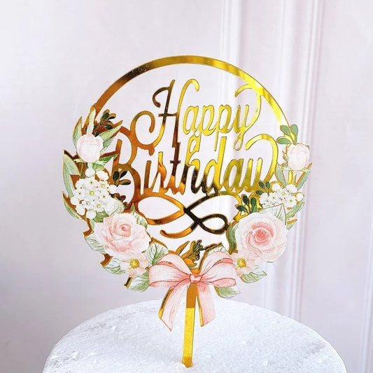 Acrylic Happy birthday cake topper